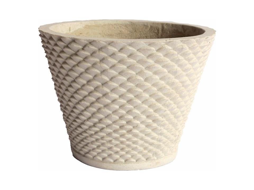 Cadiz Square Cast Limestone Planter in Natural Beige