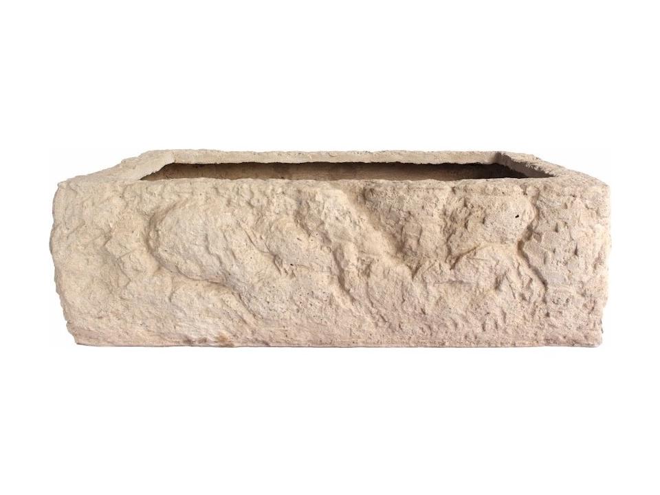 Alpine Cast Limestone Planter in Natural Beige