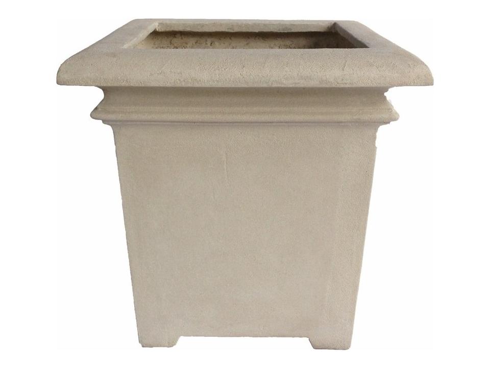 Palace Square Cast Limestone Planter in Natural Beige