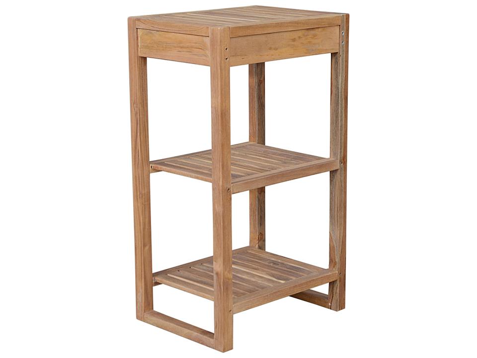 Spa 2-Shelf Teak Storage Rack in Natural Finish