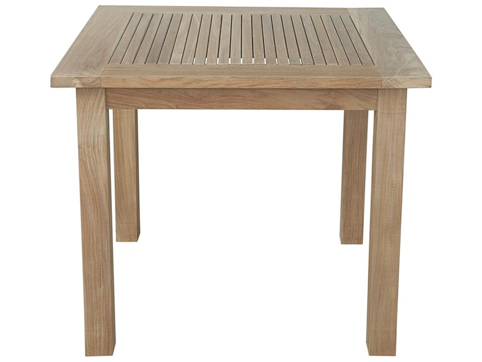 Bahama 35-Inch Square Dining Table with Small Slats in Natural Teak