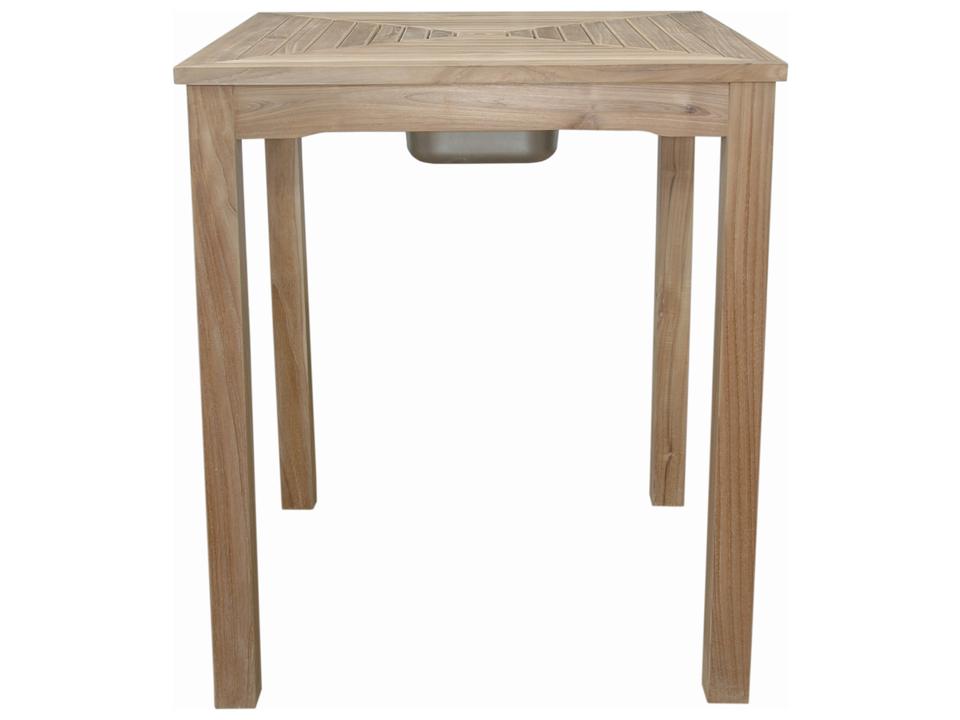 Chatsworth Square 36 Inch Teak Bar Table with Ice Chiller