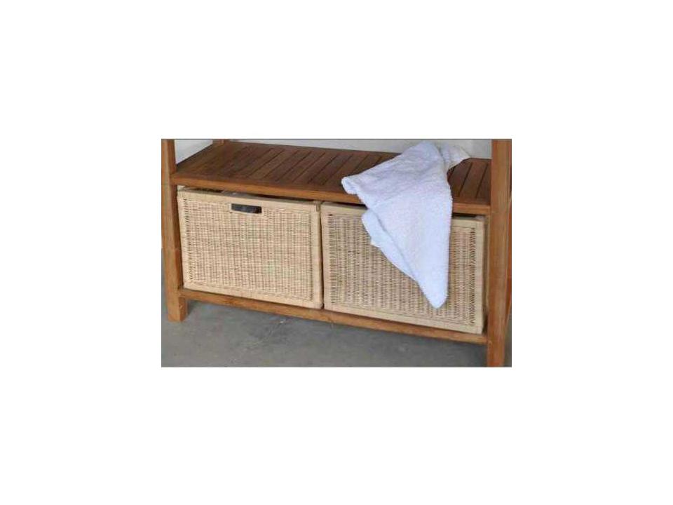 Spa Collection Wicker Basket for Towel Console Pair