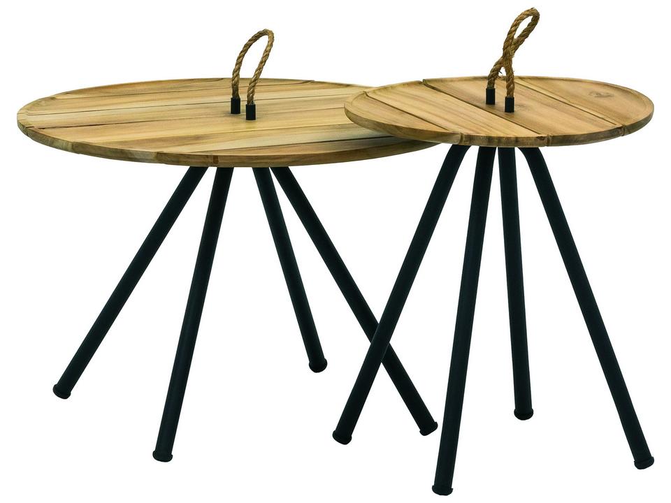 Elle Natural Aluminum Round Patio Coffee Tables