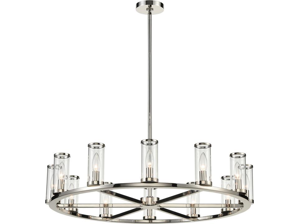 Revolve 12 Light Chandelier Polished Nickel Clear Glass