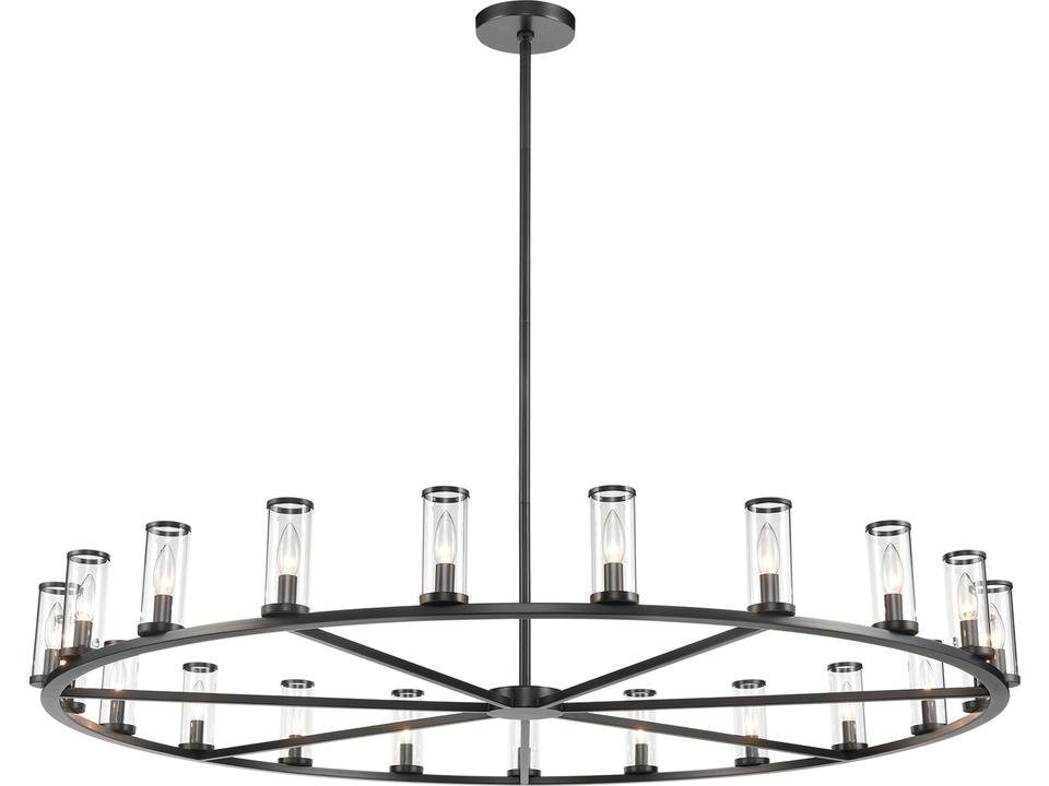 Revolve Chandelier 21 Light Urban Bronze Clear Glass