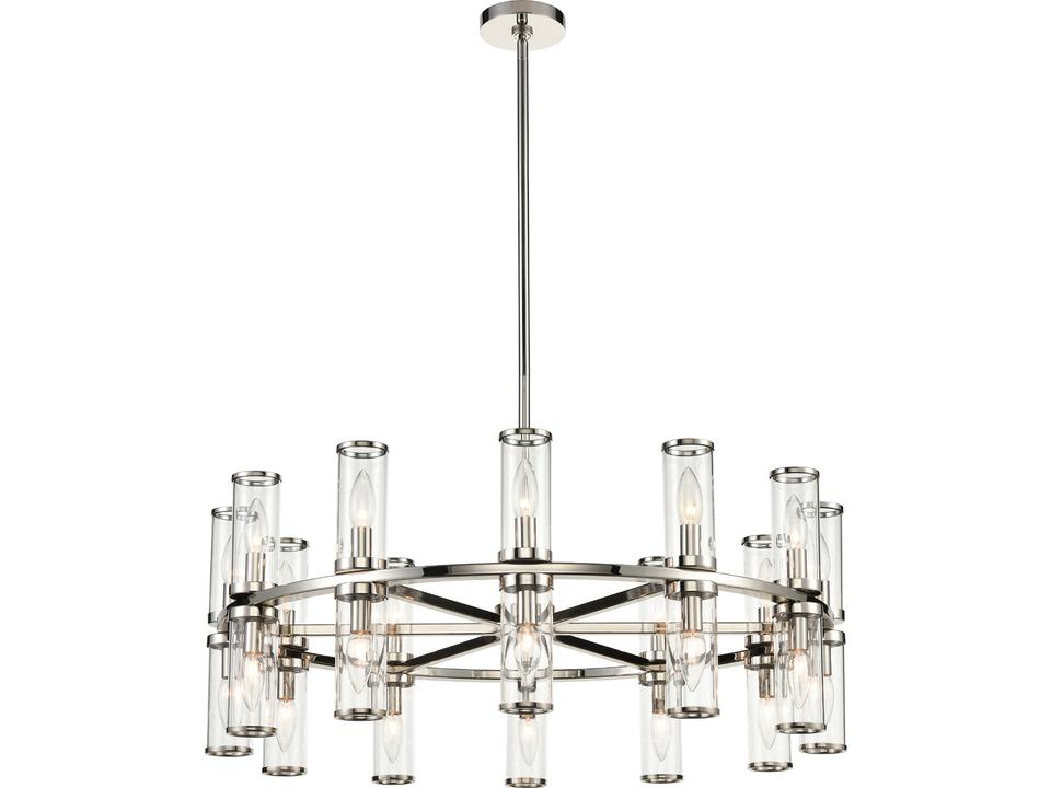 Revolve Chandelier Polished Nickel Contemporary 24-Light