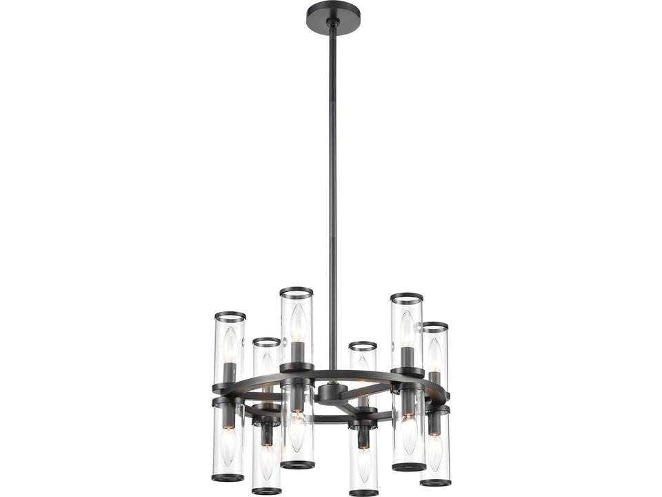 Revolve Chandelier Urban Bronze Taper Candle Light