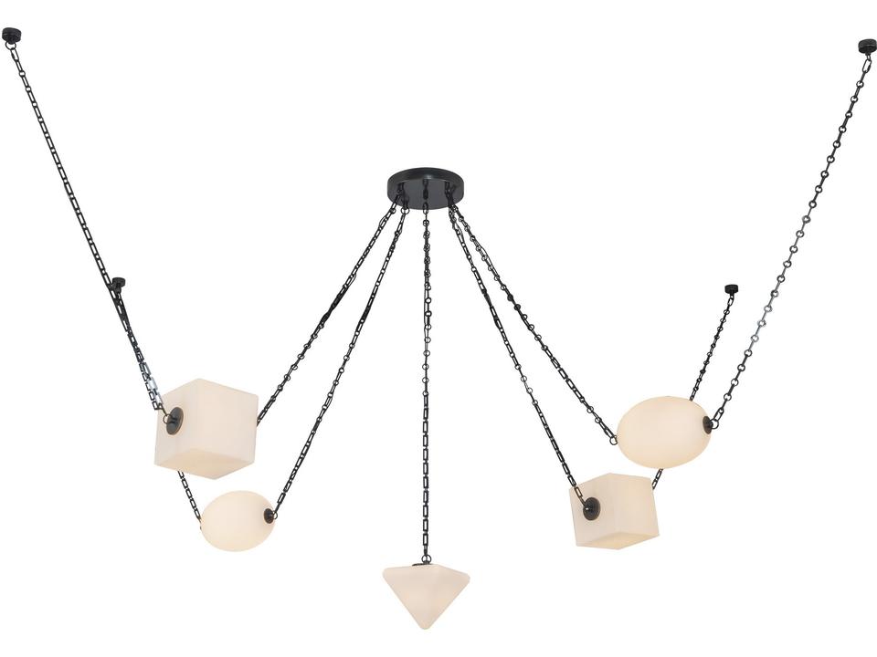 Mineral Urban Bronze Matte Opal Glass Geometric Chandelier