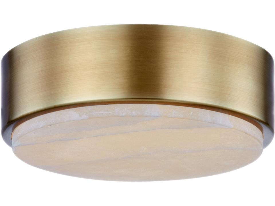 Blanco LED Flush Mount in Vintage Brass and Alabaster