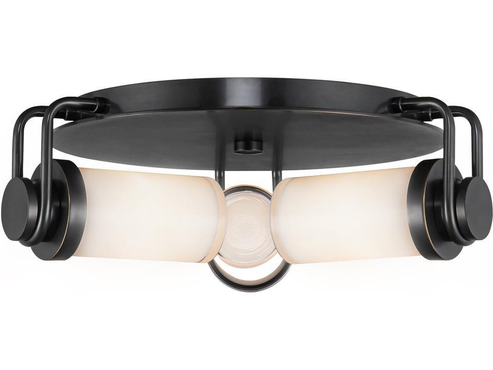Wynwood Flush Mount Ceiling Light Urban Bronze Opal Glass