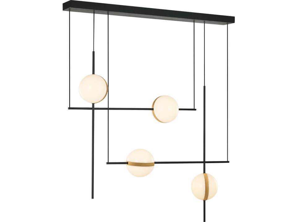 Tagliato 40-Inch LED Linear Pendant Light in Matte Black Brushed Gold