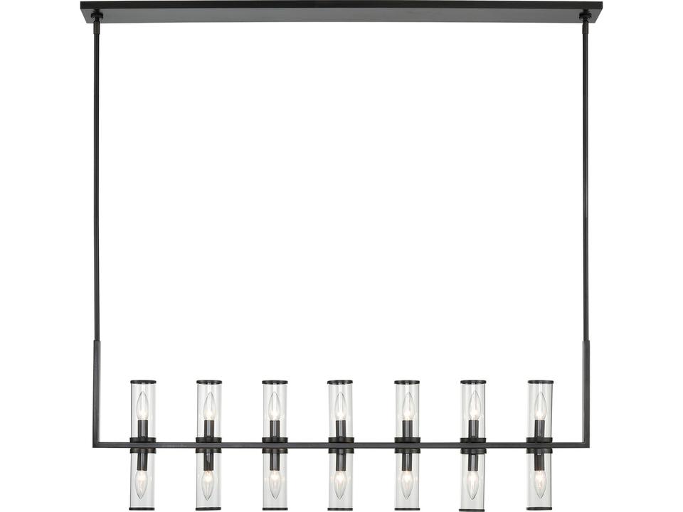 Revolve 14-Light Linear Chandelier in Urban Bronze with Clear Glass