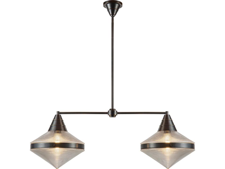 Willard 2-Light Linear Pendant in Urban Bronze with Clear Prismatic Glass