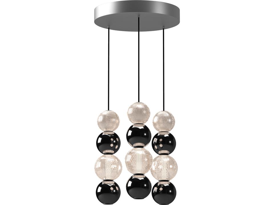 Onyx 3-Light Multi LED Pendant in Polished Nickel