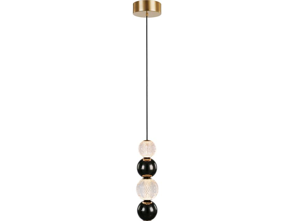 Onyx LED Pendant Light in Natural Brass with Clear Carved Acrylic