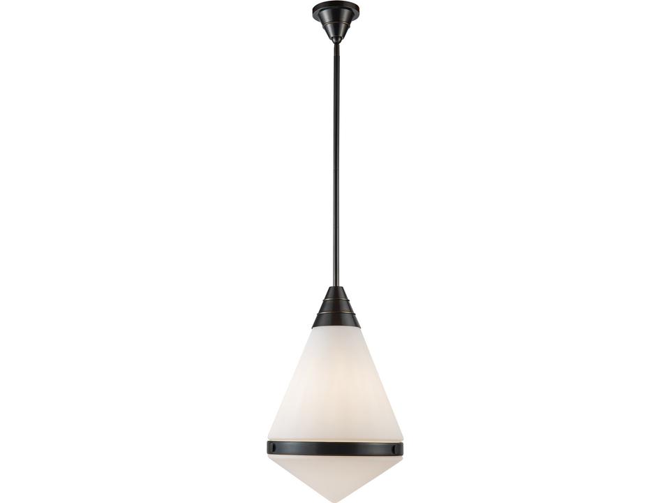 Willard 1-Light Urban Bronze Pendant Light with Matte Opal Glass