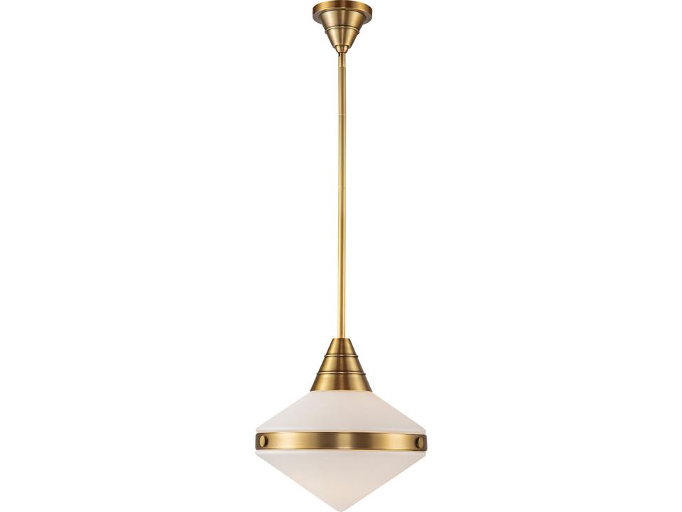 Willard 1-Light Vintage Brass Geometric Pendant