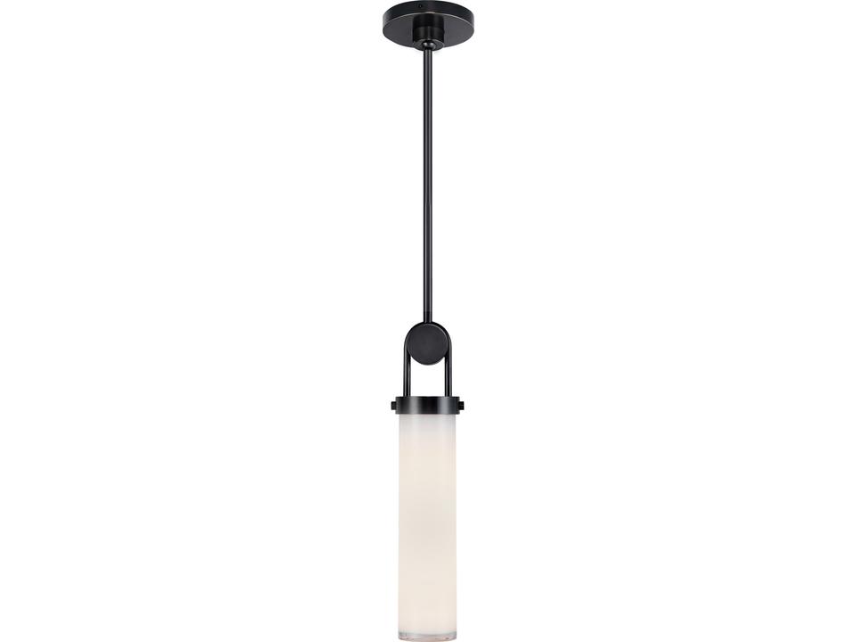 Wynwood 1-Light Pendant Light in Urban Bronze with Glossy Opal