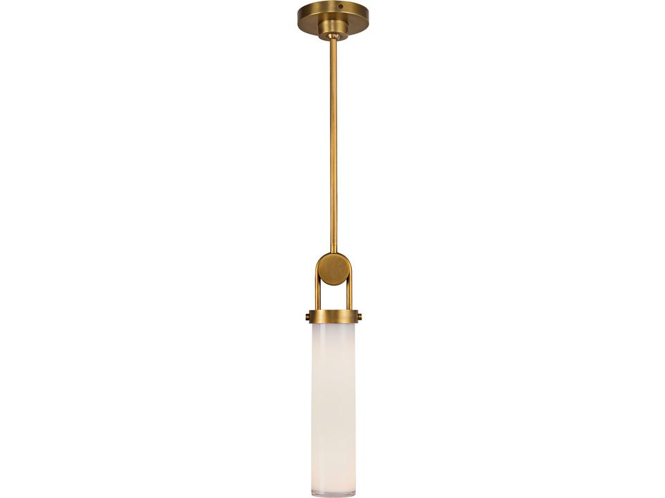 Wynwood One-Light Pendant in Vintage Brass and Glossy Opal