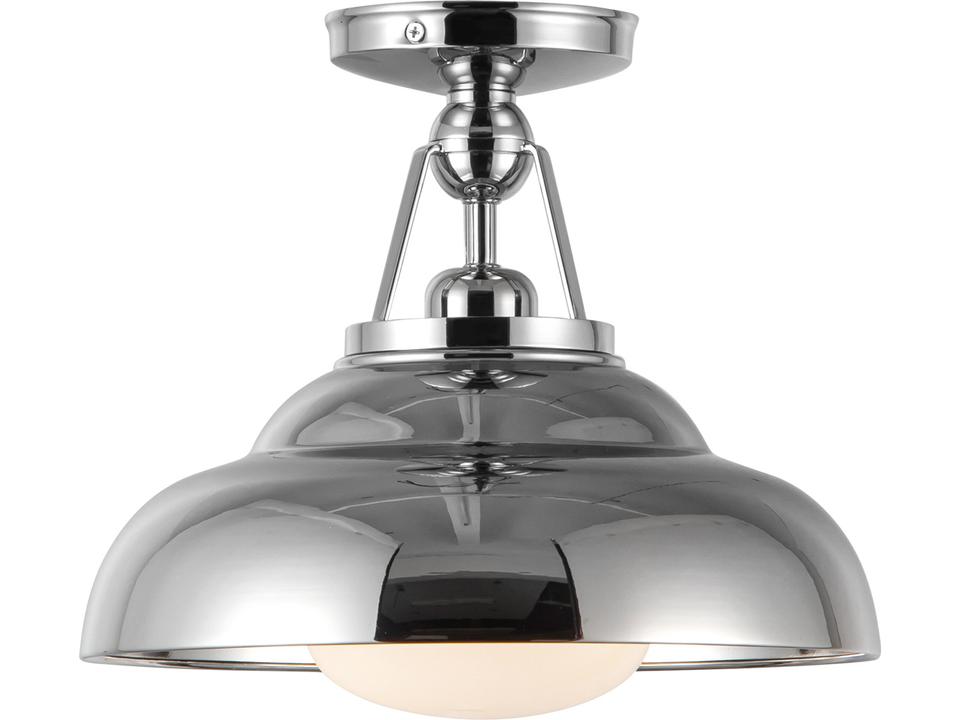 Semi Flush Mount Palmetto Polished Nickel Glass Ceiling Light
