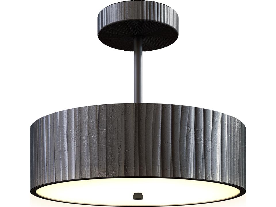 Kensington LED Semi Flush Mount Ceiling Light Urban Bronze Frosted Glass