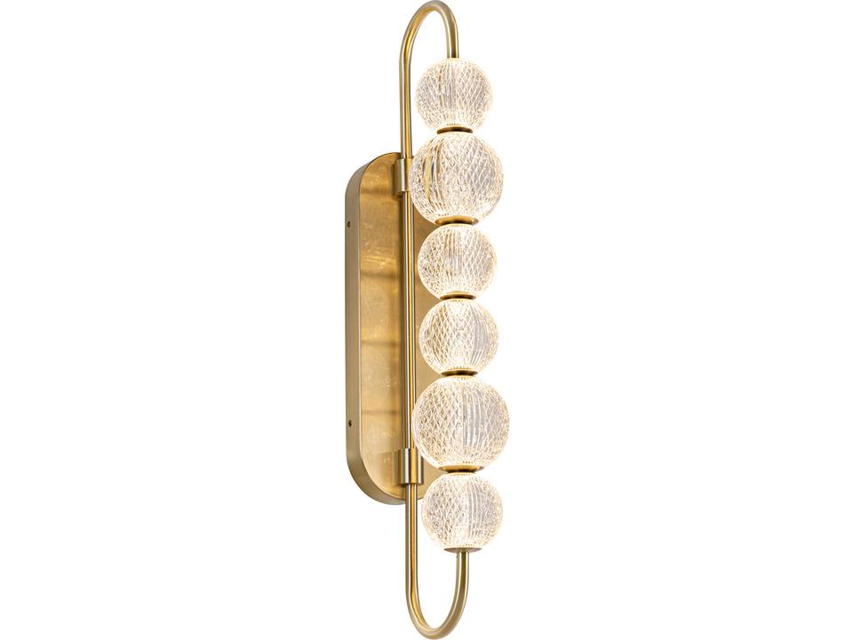 Marni LED Wall Sconce in Natural Brass with Carved Acrylic Shade