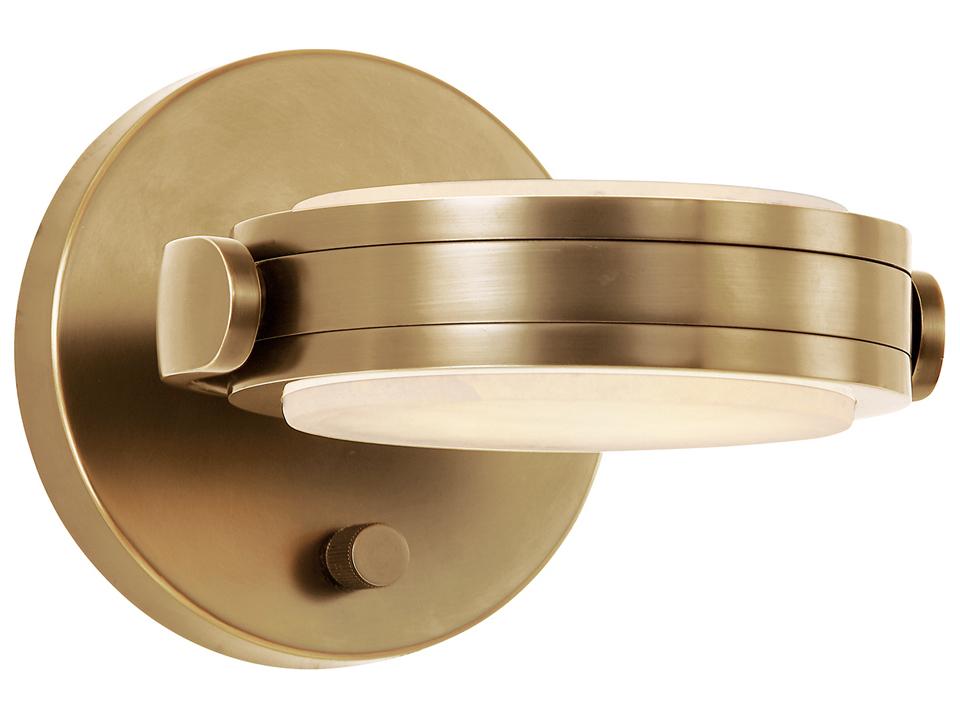 LED Wall Sconce Blanco Vintage Brass Alabaster