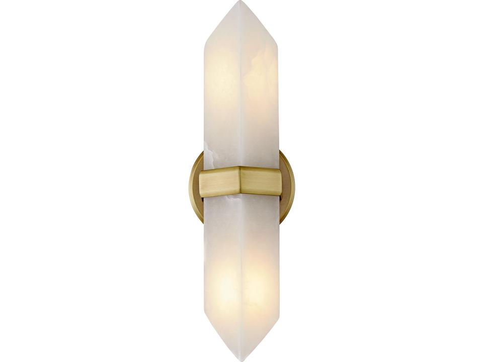 2 Light Vanity Wall Sconce Valencia Vintage Brass Alabaster