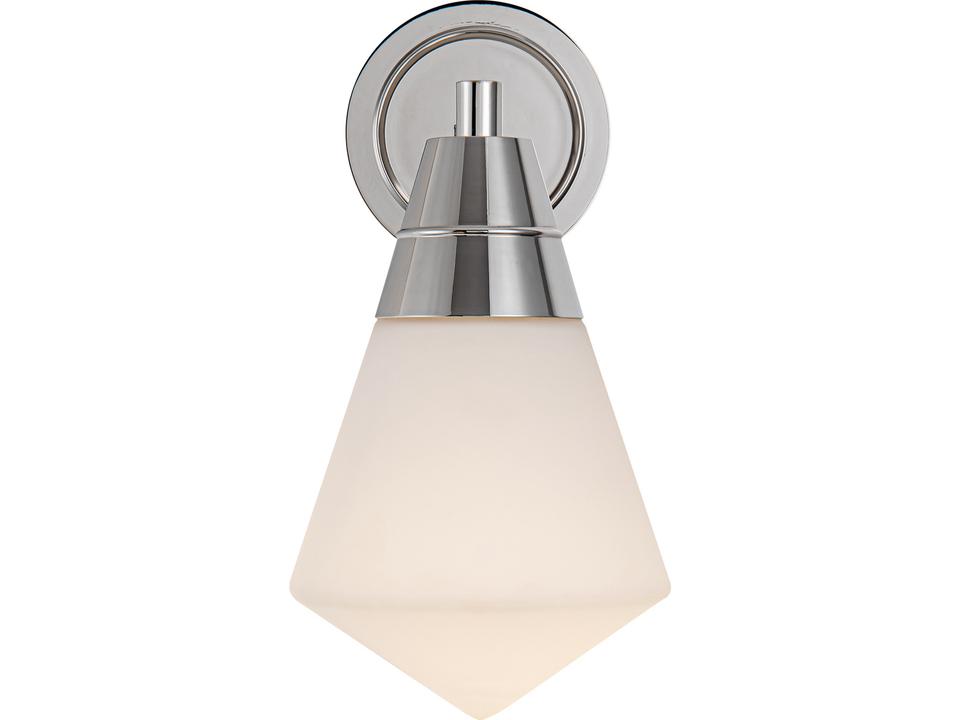 Willard 1-Light Wall Sconce in Polished Nickel with Matte Opal Glass