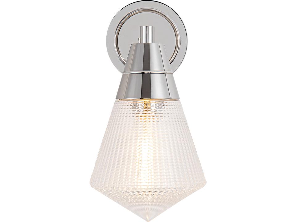 Willard 1-Light Wall Sconce in Polished Nickel with Prismatic Glass