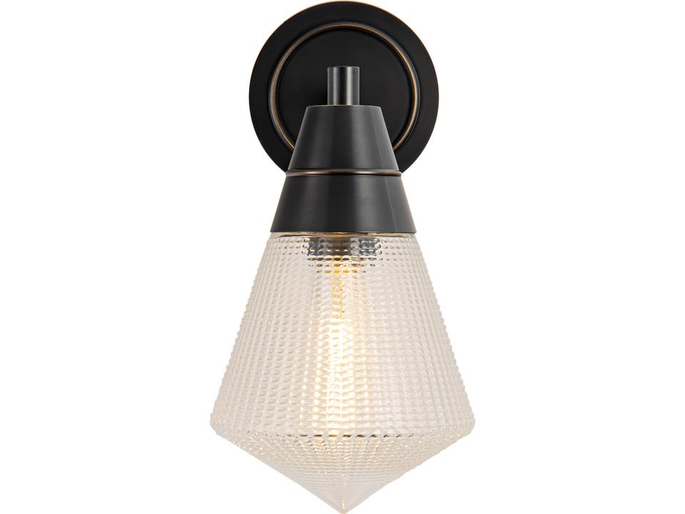 Willard 1-Light Wall Sconce in Urban Bronze Prismatic Glass