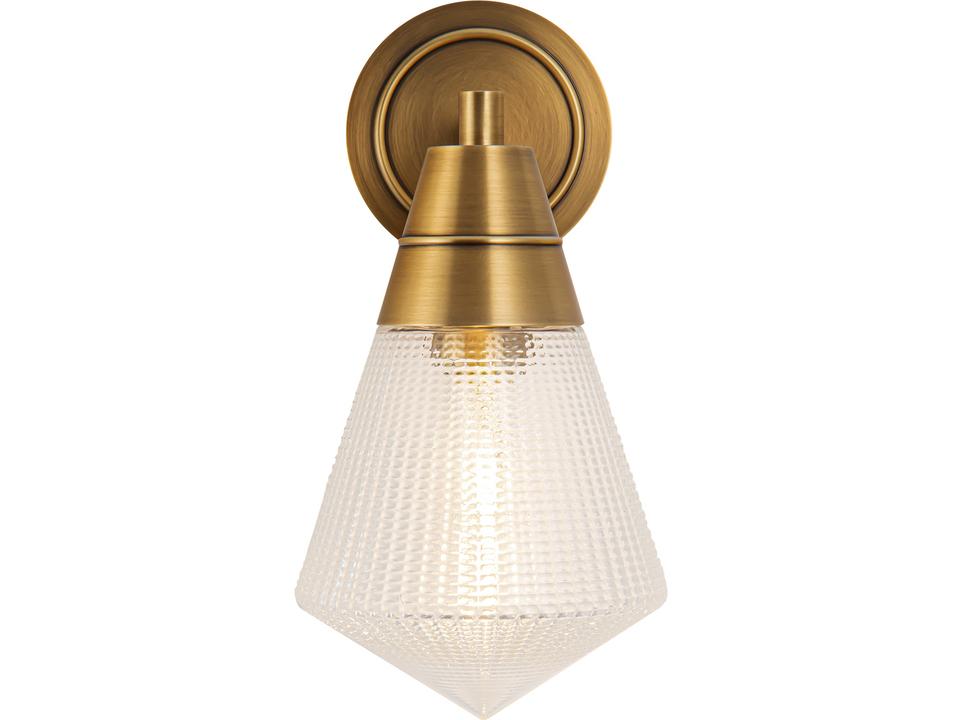 Willard 1-Light Wall Sconce Vintage Brass Clear Prismatic Glass