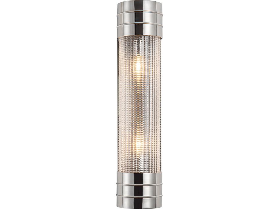 Willard 2-Light Wall Sconce in Polished Nickel with Clear Prismatic Glass