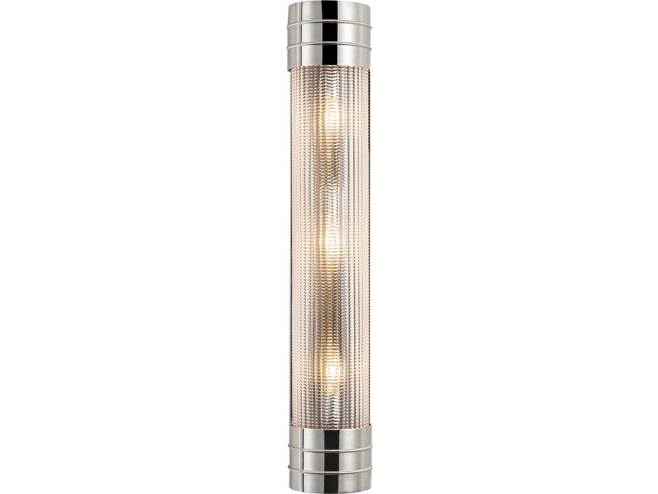 Willard 3-Light Wall Sconce with Clear Prismatic Glass in Polished Nickel
