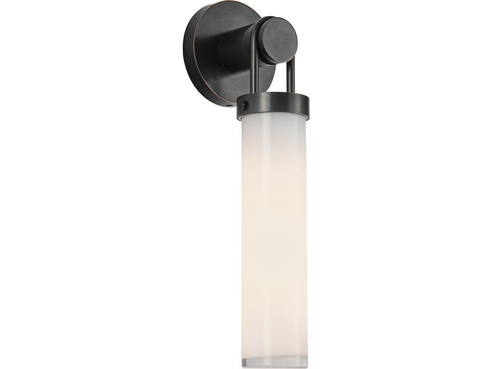 Wynwood 1-Light Wall Sconce in Urban Bronze with Glossy Opal Glass