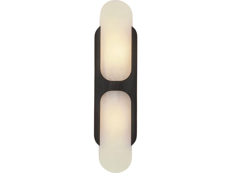 Odin 2-Light Wall Sconce in Urban Bronze with Alabaster