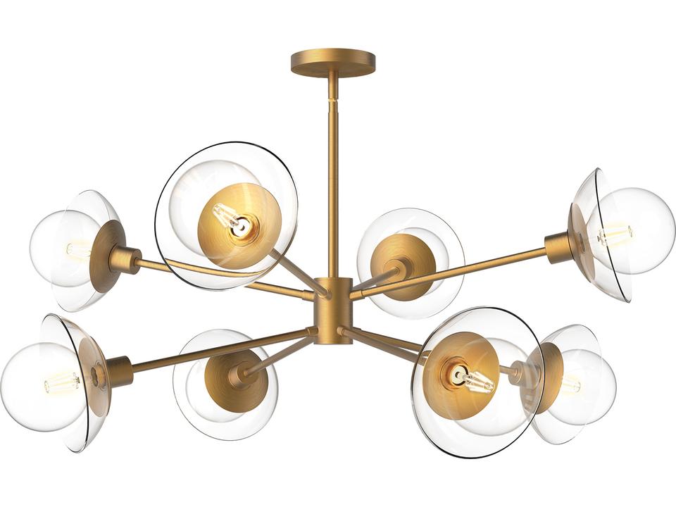 Francesca Chandelier Aged Gold Mid-Century Modern