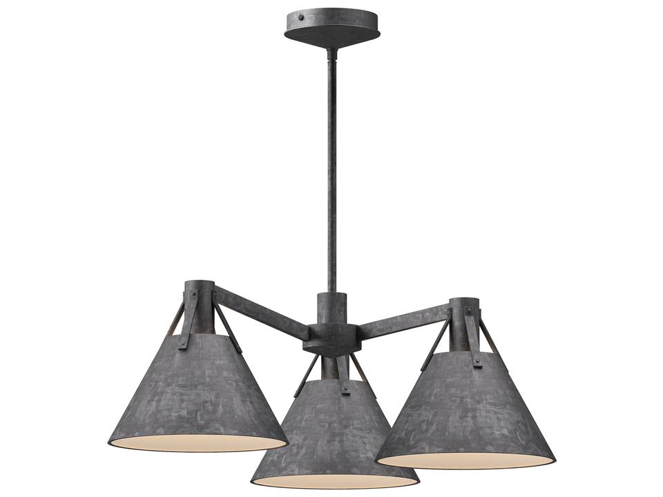 Archer 3-Light Chandelier in Steel Shade