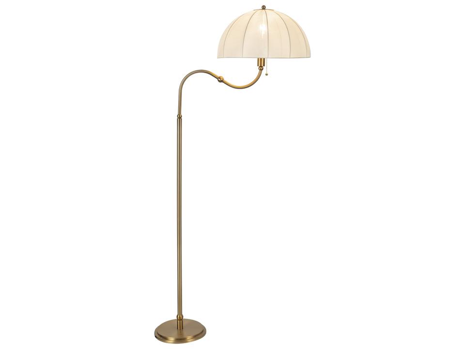 Crosby Floor Lamp with Spandex Shade in Brushed Gold