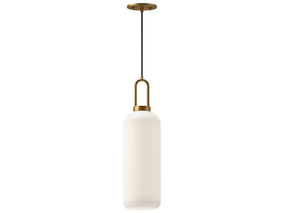 Soji 1-Light Pendant with Opal Matte Glass in Aged Gold