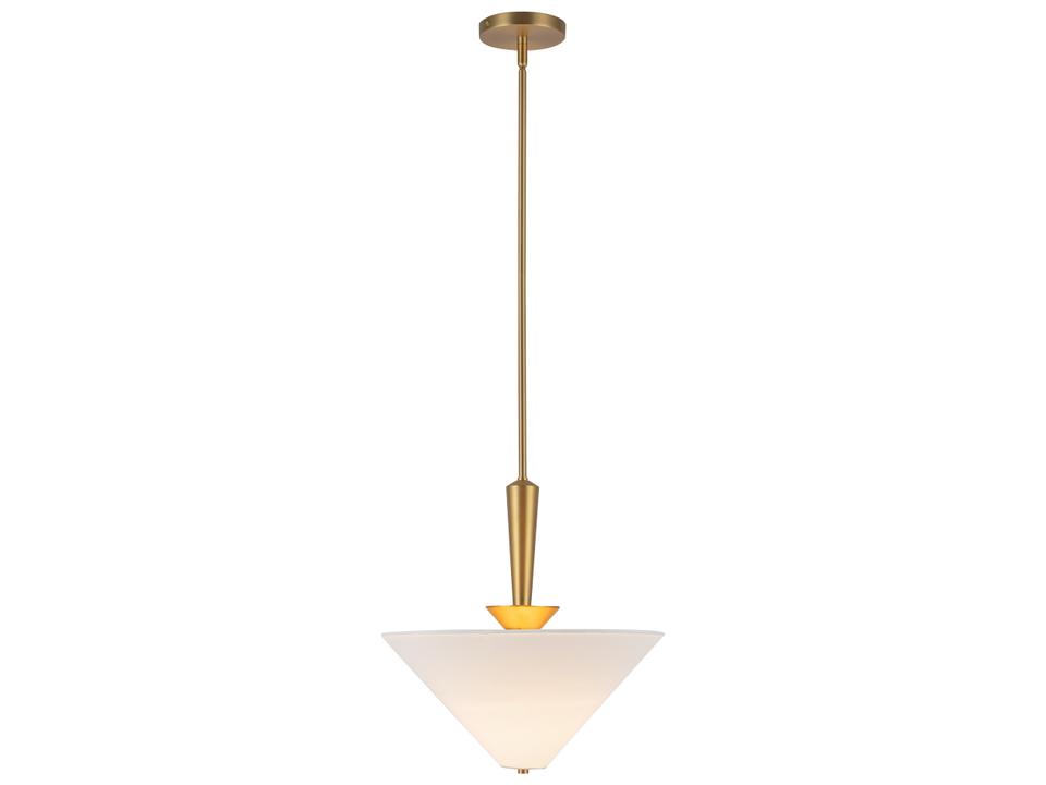 Bridgette Transitional Pendant Light in Brushed Gold and White Linen