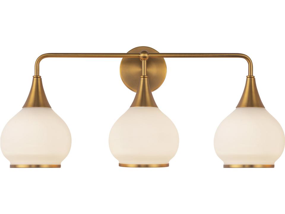 Hazel Bath Vanity Light in Aged Gold and Opal