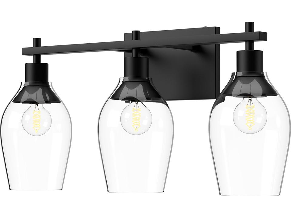 Kingsley 3-Light Bath Vanity in Matte Black