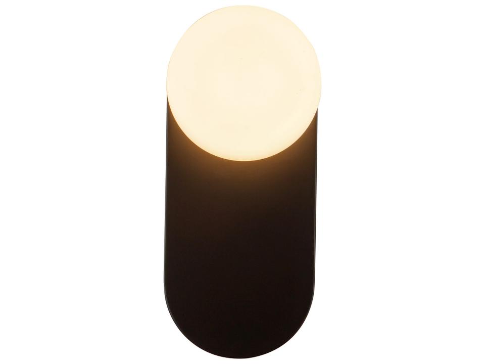 Ariel 1-Light Transitional Wall Sconce in Matte Black with Opal Glass Shade