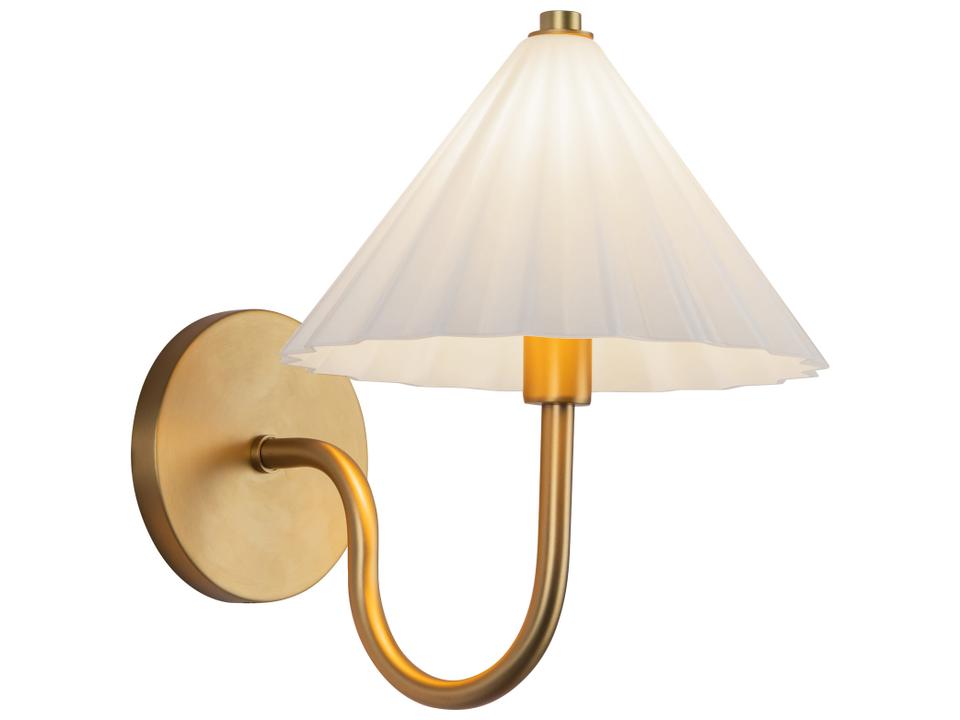 Serena 1-Light Sconce Aged Gold Opal Glass