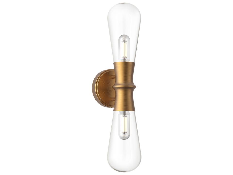Marcel 2 Light Vanity Light in Aged Gold