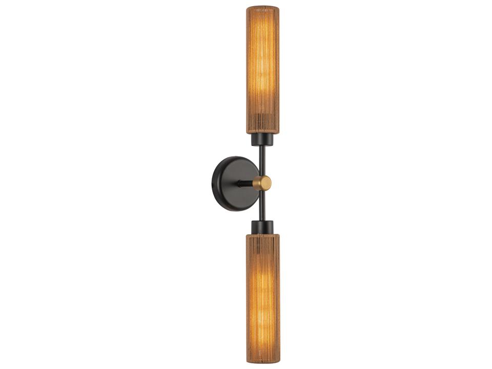 Colby 2-Light Wall Sconce in Matte Black and Tan Jute