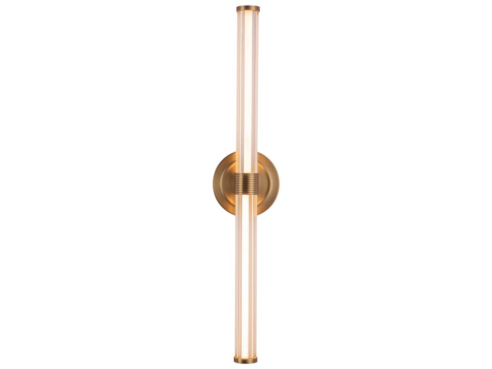 LED Vanity Light Elsie Brushed Gold Ribbed Acrylic