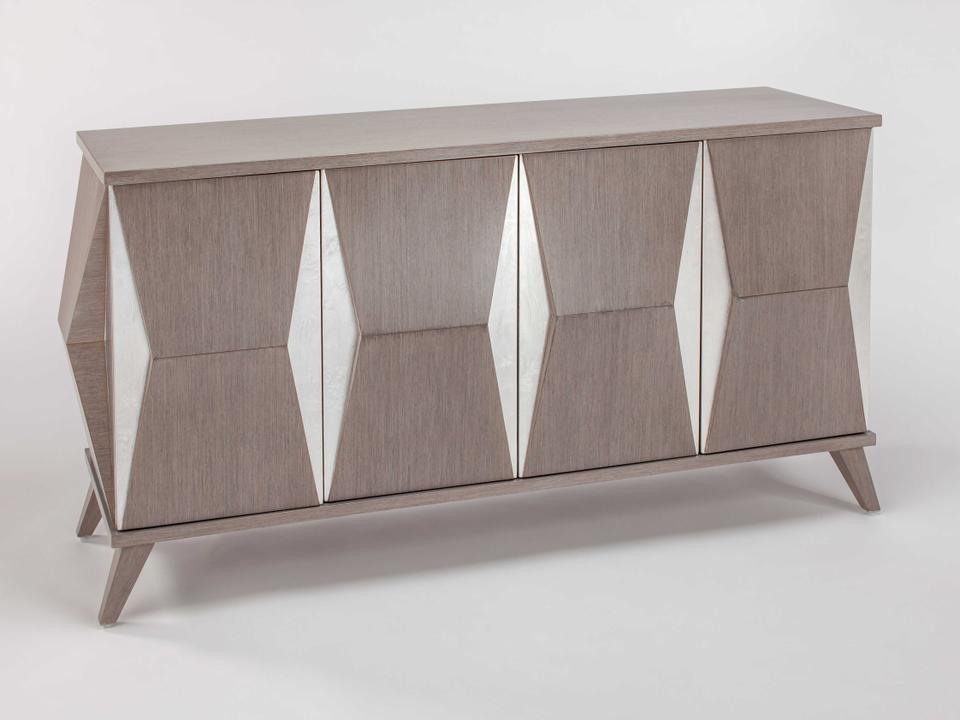 Washed Grey Accent Chest with 4 Doors